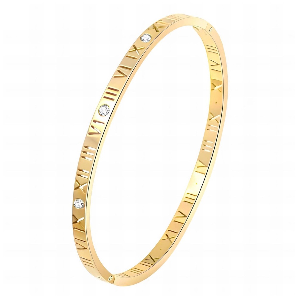 Roman Numeral Bangle with Crystals